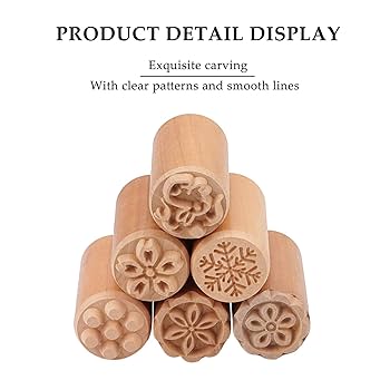 Amazon.co.jp: OLYCRAFT 6個 陶芸スタンプ 木製スタンプ 26mm 未